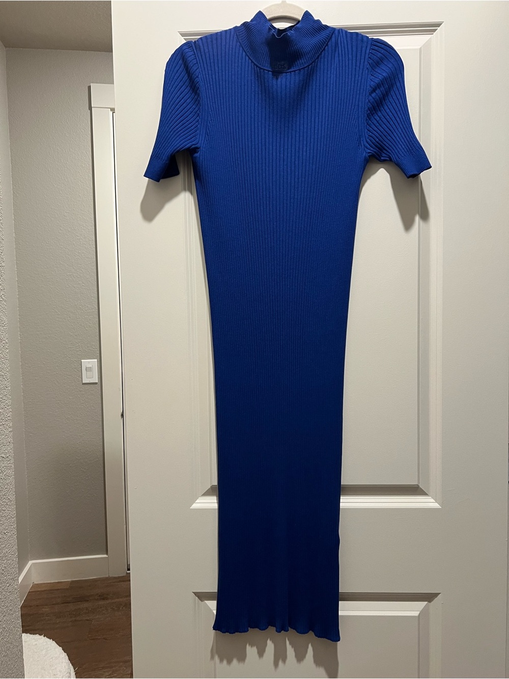 COS Ribbed Knit Midi Dress in Royal Blue - Women's